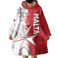 Custom Malta Football Wearable Blanket Hoodie Go Champions Flag Style