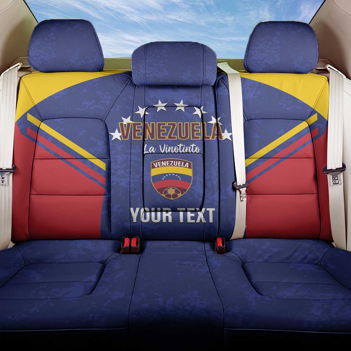 Custom Venezuela Football Back Car Seat Cover Come On La Vinotinto Flag Color