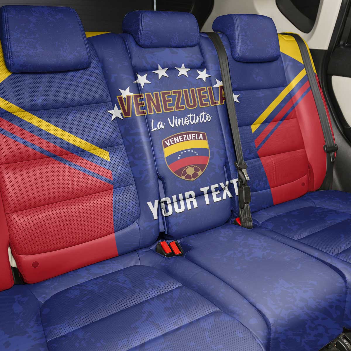 Custom Venezuela Football Back Car Seat Cover Come On La Vinotinto Flag Color