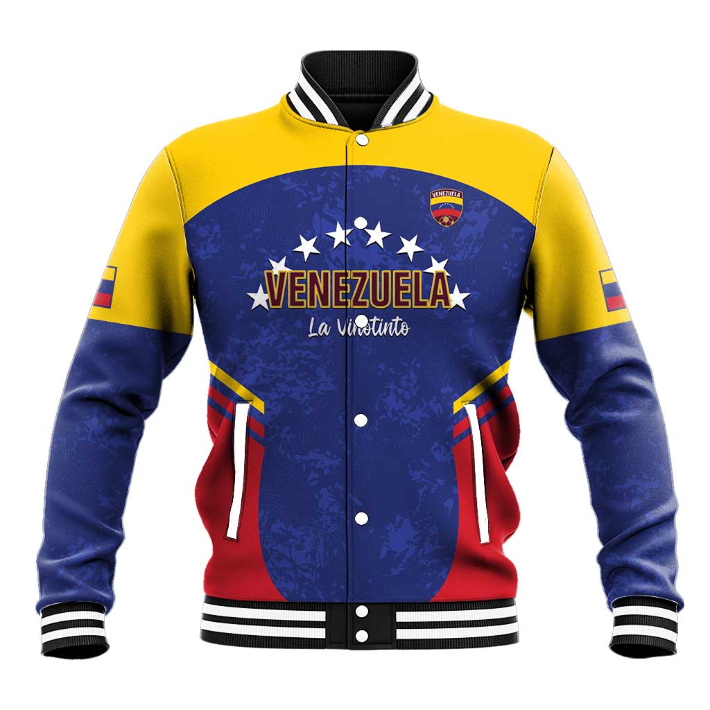 Custom Venezuela Football Baseball Jacket Come On La Vinotinto Flag Color