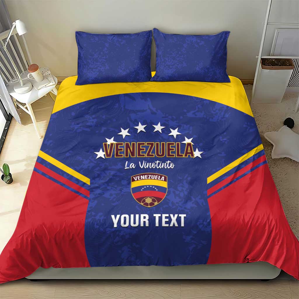 Custom Venezuela Football Bedding Set Come On La Vinotinto Flag Color