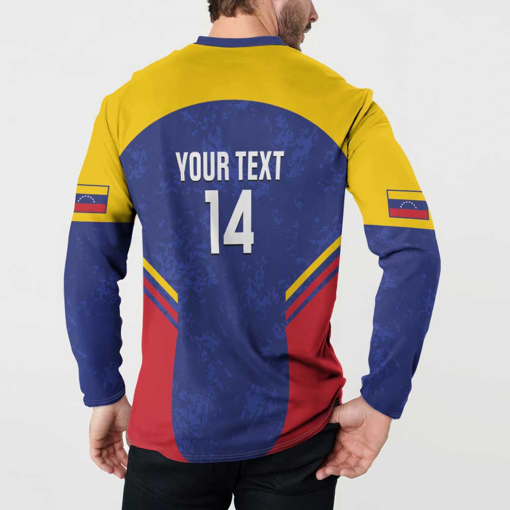 Custom Venezuela Football Button Sweatshirt Come On La Vinotinto Flag Color