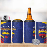 Custom Venezuela Football 4 in 1 Can Cooler Tumbler Come On La Vinotinto Flag Color