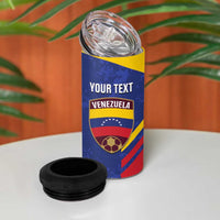 Custom Venezuela Football 4 in 1 Can Cooler Tumbler Come On La Vinotinto Flag Color