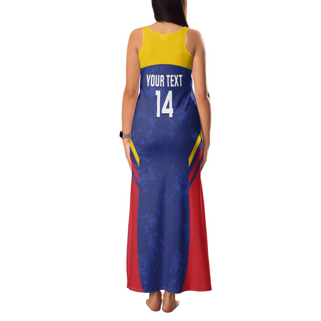 Custom Venezuela Football Family Matching Tank Maxi Dress and Hawaiian Shirt Come On La Vinotinto Flag Color