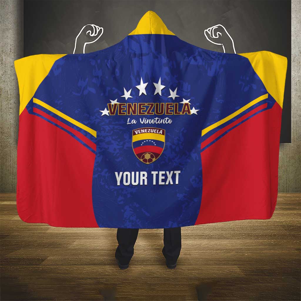 Custom Venezuela Football Hooded Blanket Come On La Vinotinto Flag Color