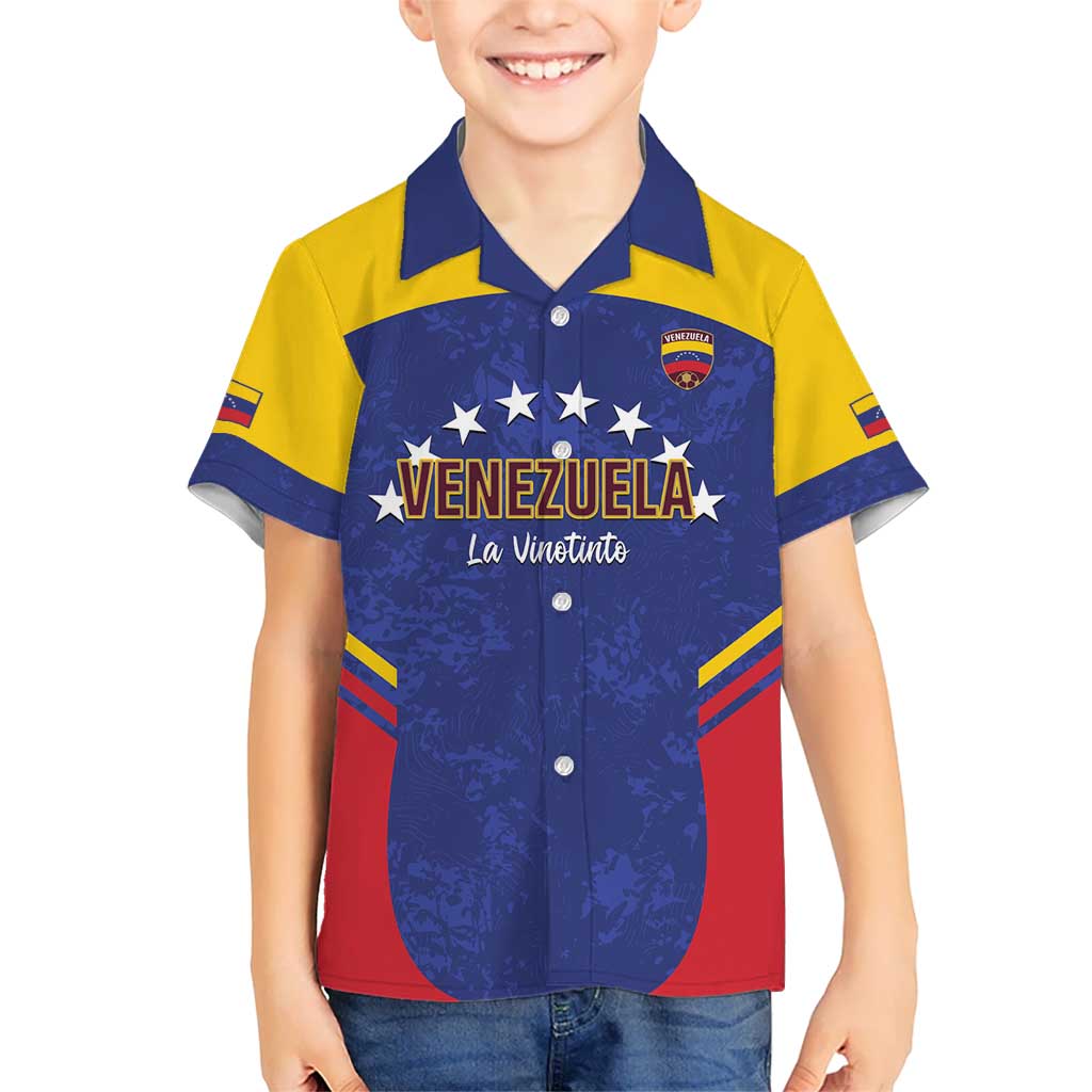 Custom Venezuela Football Kid Hawaiian Shirt Come On La Vinotinto Flag Color