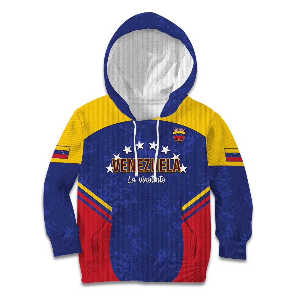 Custom Venezuela Football Kid Hoodie Come On La Vinotinto Flag Color