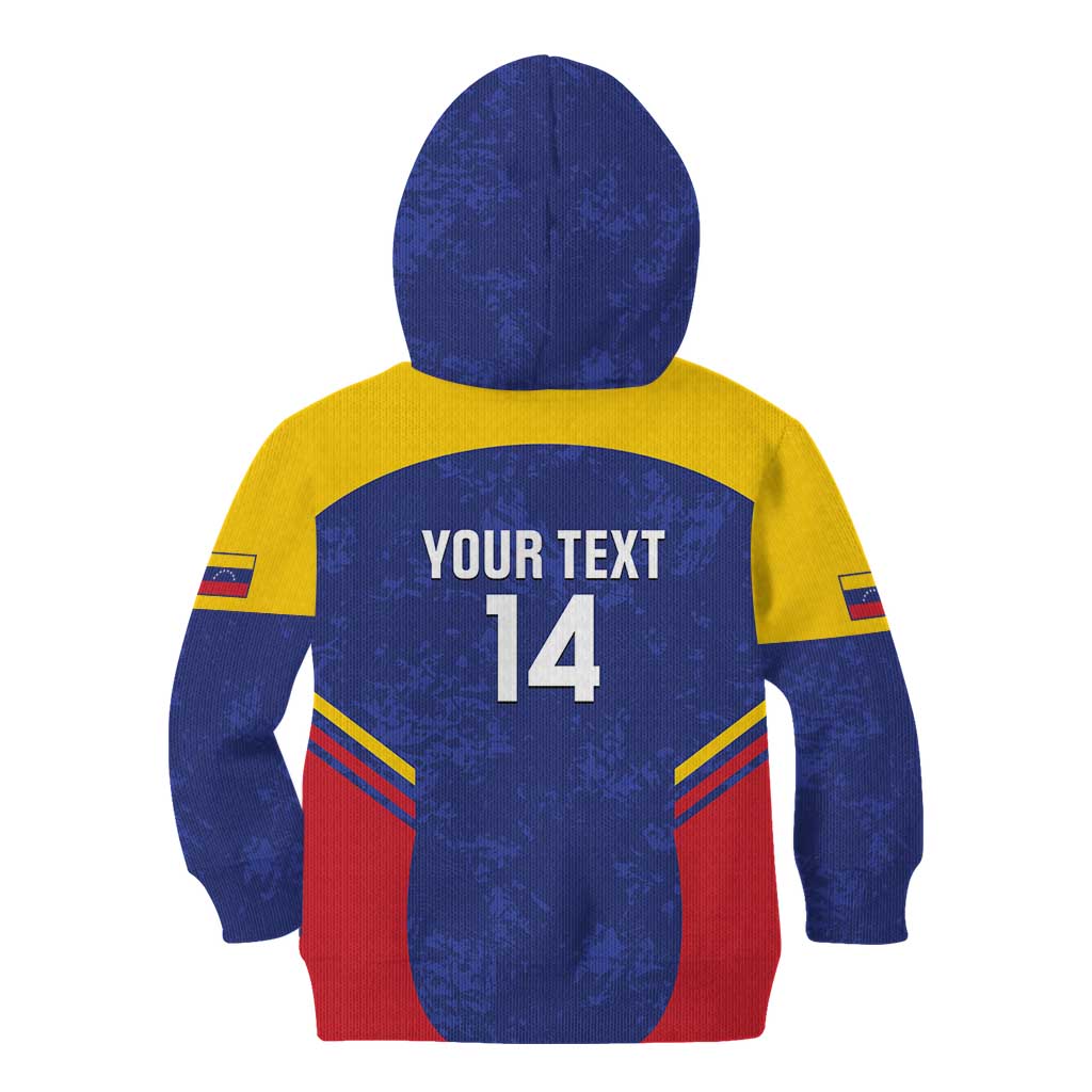 Custom Venezuela Football Kid Hoodie Come On La Vinotinto Flag Color