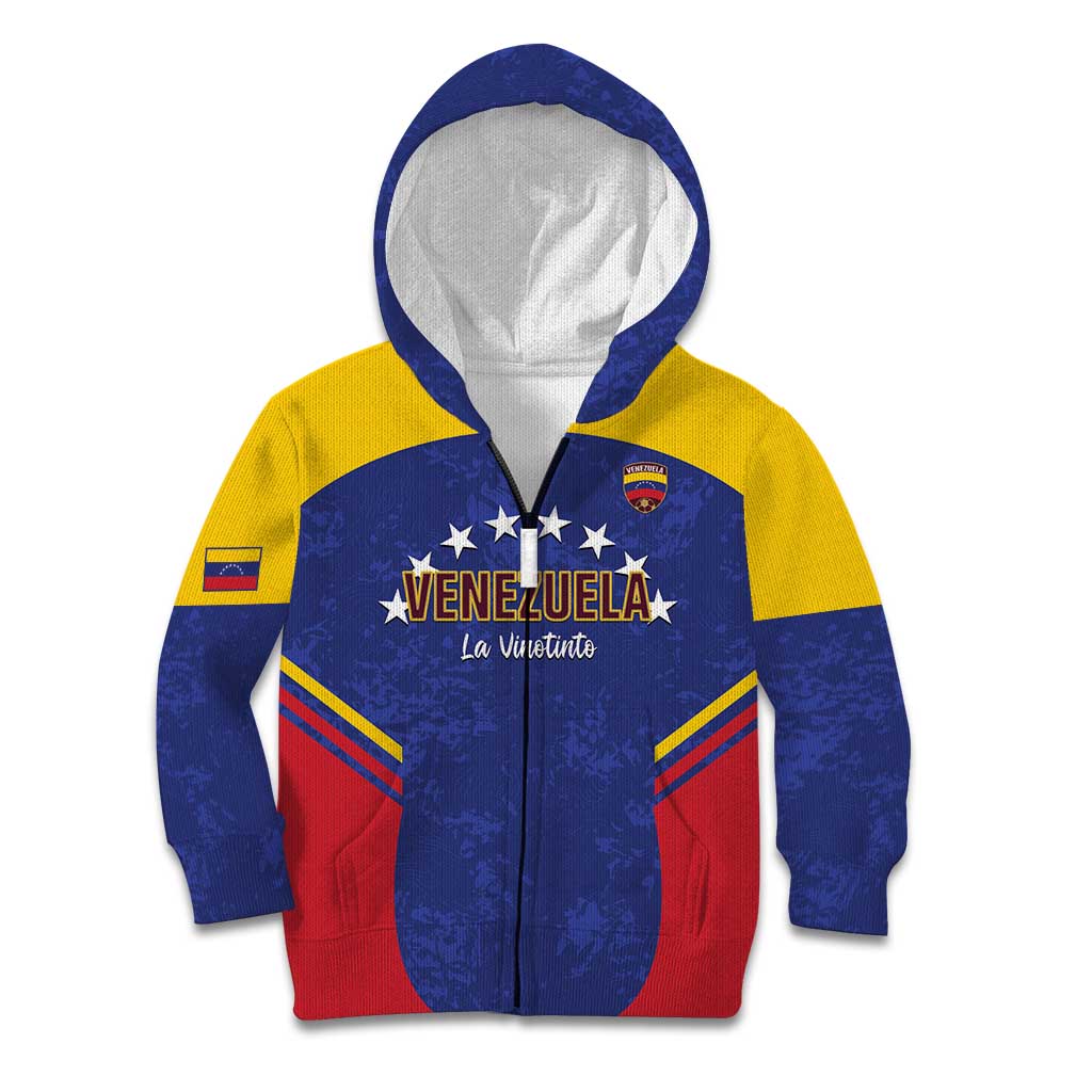 Custom Venezuela Football Kid Hoodie Come On La Vinotinto Flag Color