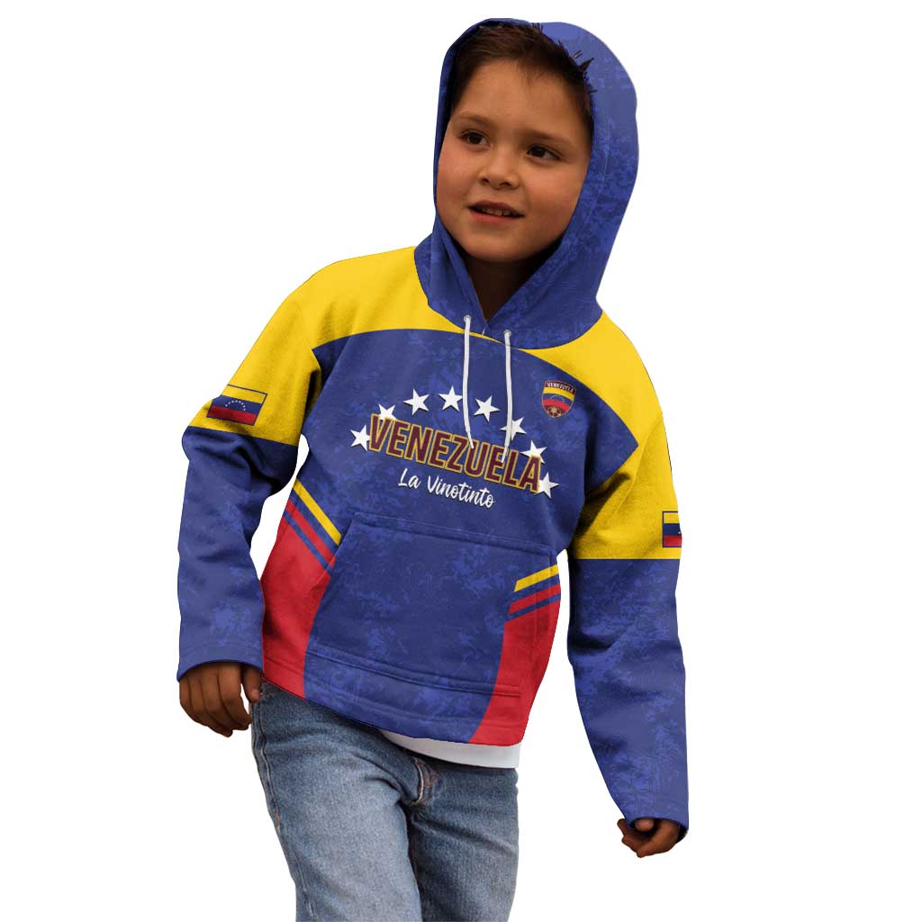 Custom Venezuela Football Kid Hoodie Come On La Vinotinto Flag Color