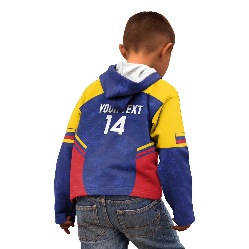 Custom Venezuela Football Kid Hoodie Come On La Vinotinto Flag Color
