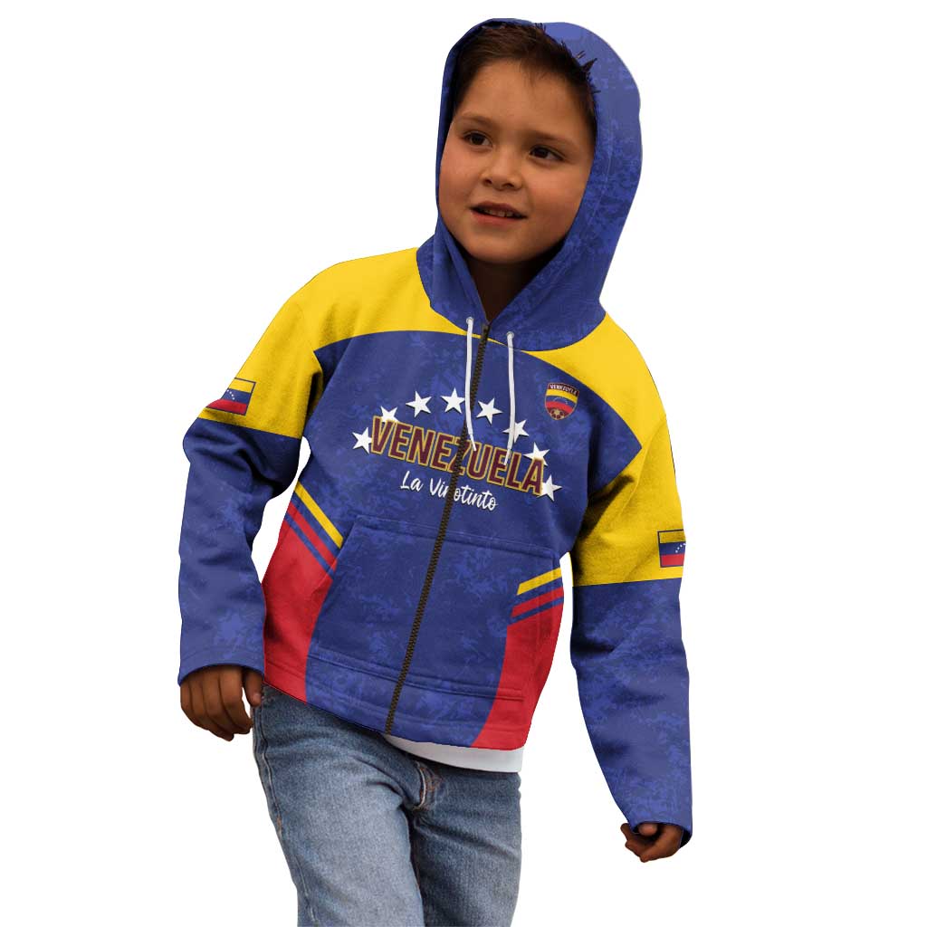 Custom Venezuela Football Kid Hoodie Come On La Vinotinto Flag Color