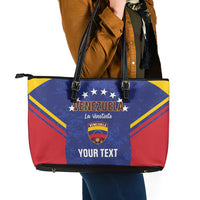 Custom Venezuela Football Leather Tote Bag Come On La Vinotinto Flag Color