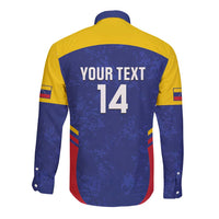 Custom Venezuela Football Long Sleeve Button Shirt Come On La Vinotinto Flag Color