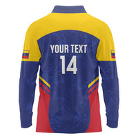 Custom Venezuela Football Long Sleeve Polo Shirt Come On La Vinotinto Flag Color