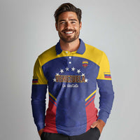 Custom Venezuela Football Long Sleeve Polo Shirt Come On La Vinotinto Flag Color