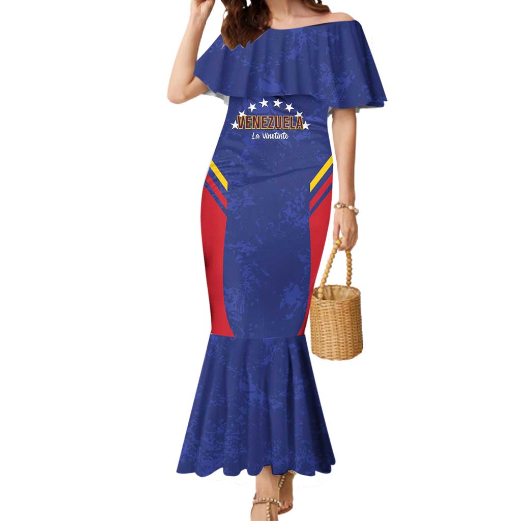 Custom Venezuela Football Mermaid Dress Come On La Vinotinto Flag Color