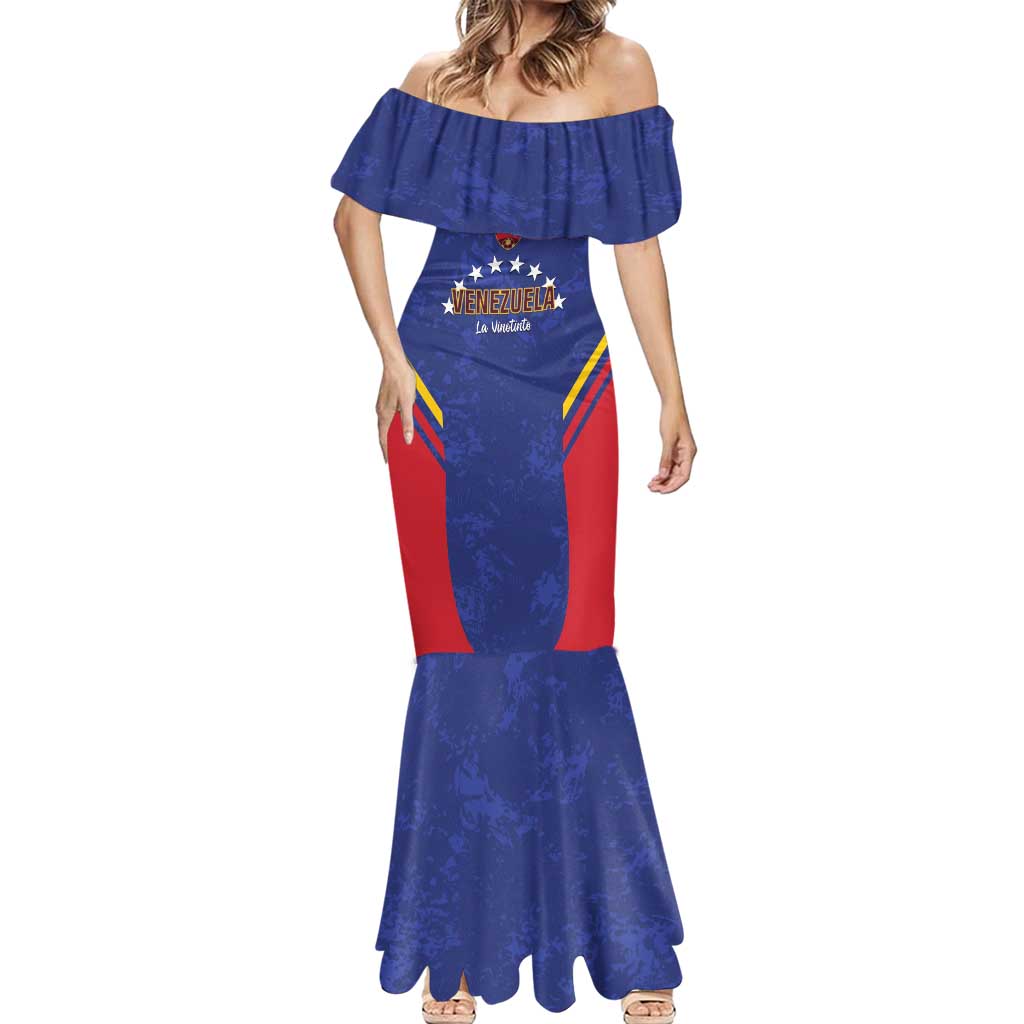 Custom Venezuela Football Mermaid Dress Come On La Vinotinto Flag Color