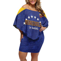 Custom Venezuela Football Off Shoulder Short Dress Come On La Vinotinto Flag Color
