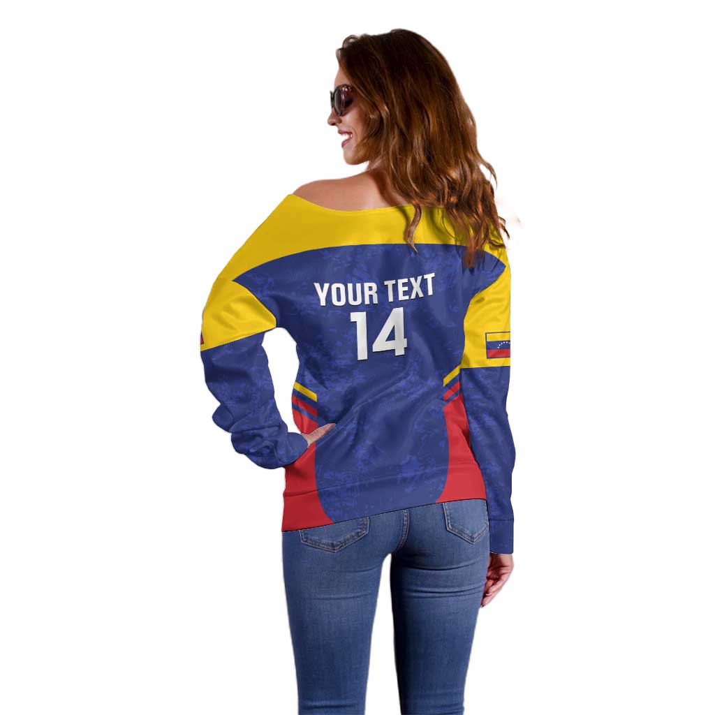 Custom Venezuela Football Off Shoulder Sweater Come On La Vinotinto Flag Color