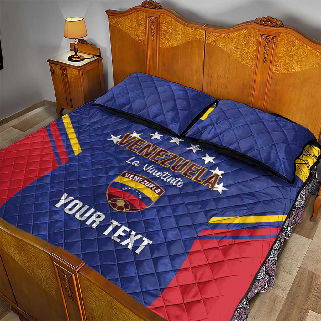 Custom Venezuela Football Quilt Bed Set Come On La Vinotinto Flag Color