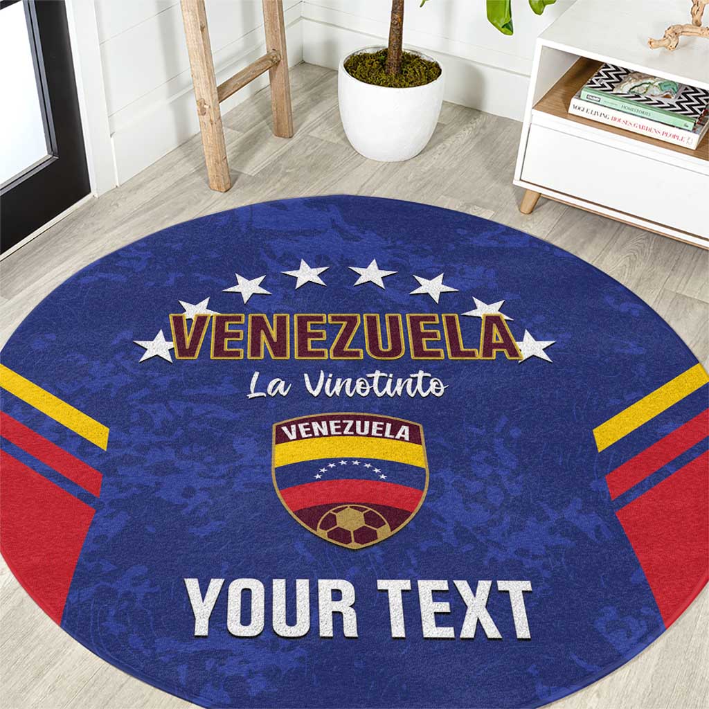 Custom Venezuela Football Round Carpet Come On La Vinotinto Flag Color
