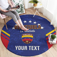 Custom Venezuela Football Round Carpet Come On La Vinotinto Flag Color