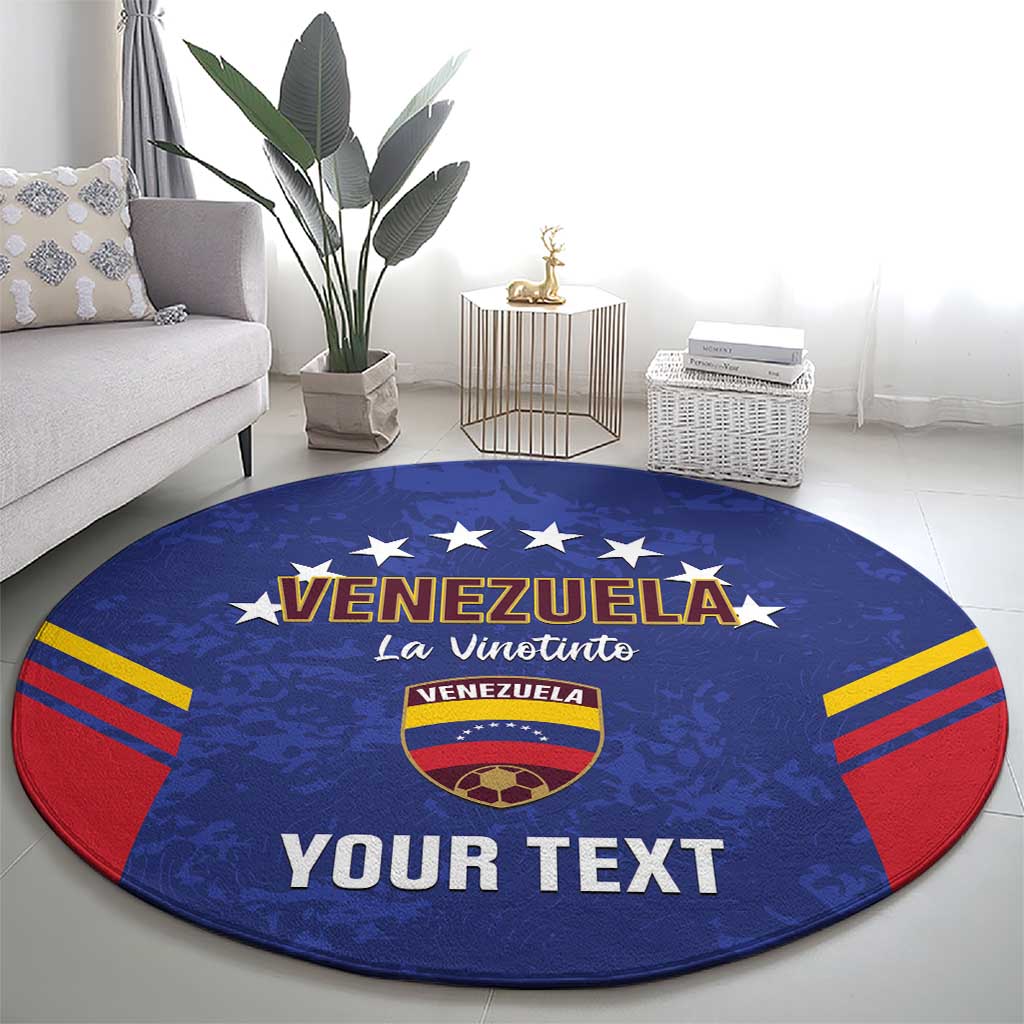 Custom Venezuela Football Round Carpet Come On La Vinotinto Flag Color