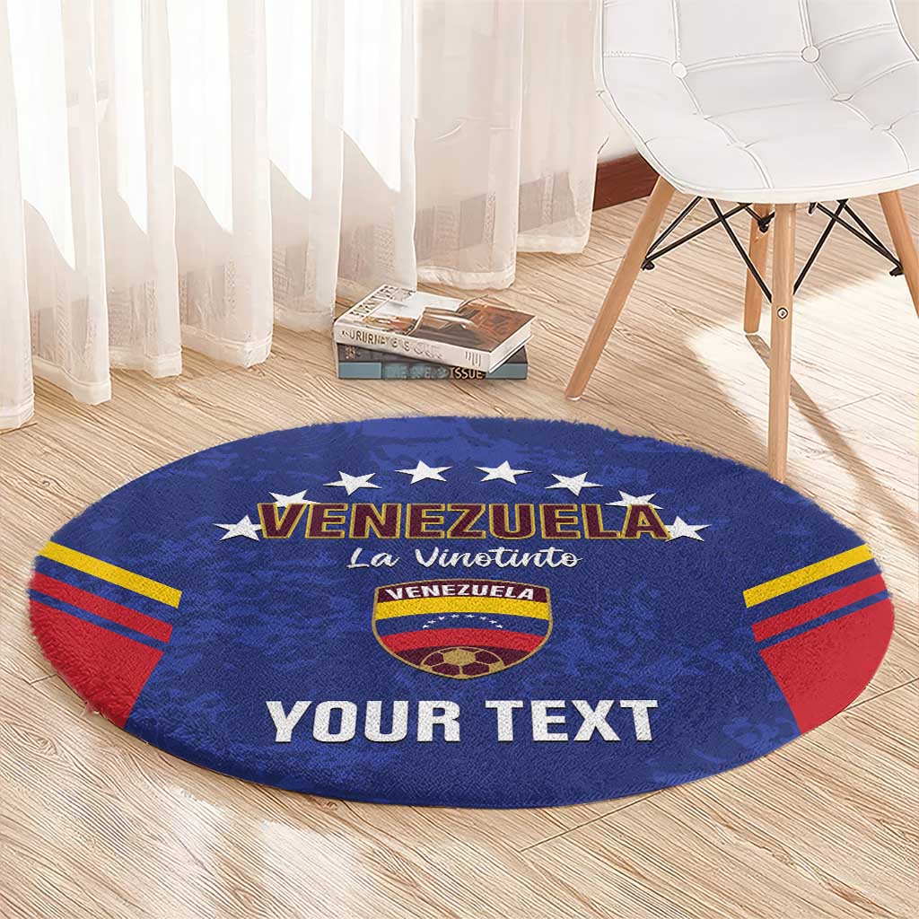 Custom Venezuela Football Round Carpet Come On La Vinotinto Flag Color