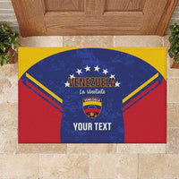Custom Venezuela Football Rubber Doormat Come On La Vinotinto Flag Color