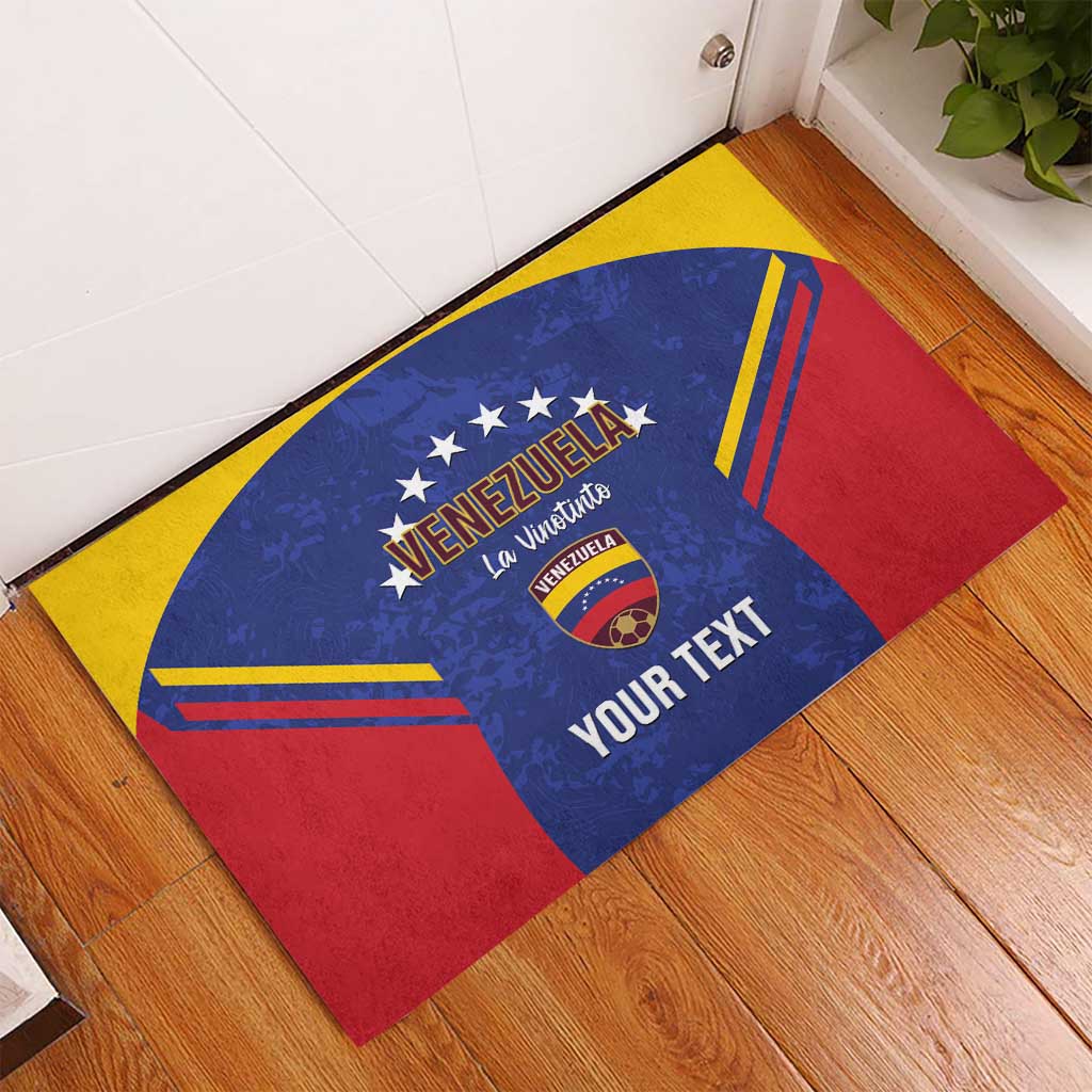 Custom Venezuela Football Rubber Doormat Come On La Vinotinto Flag Color