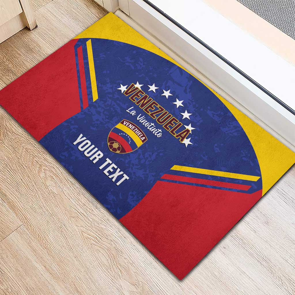Custom Venezuela Football Rubber Doormat Come On La Vinotinto Flag Color