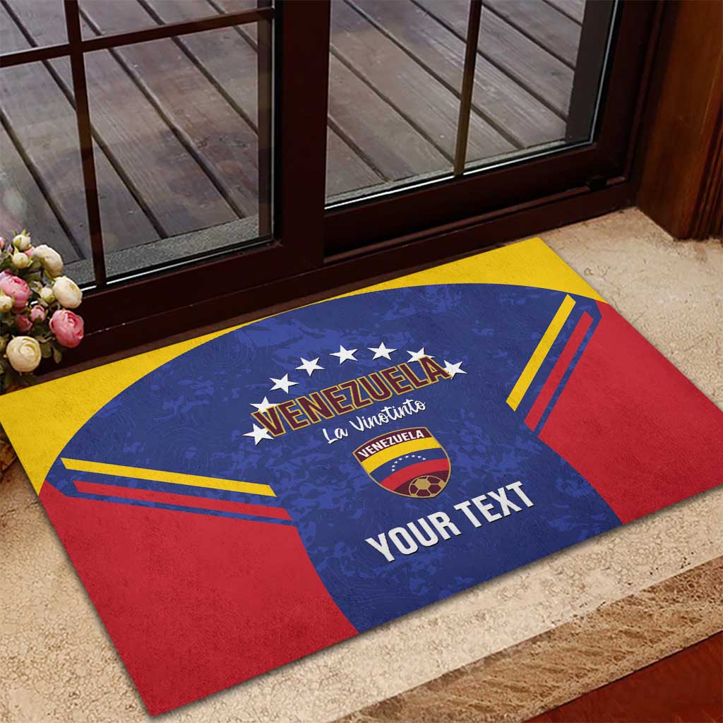 Custom Venezuela Football Rubber Doormat Come On La Vinotinto Flag Color