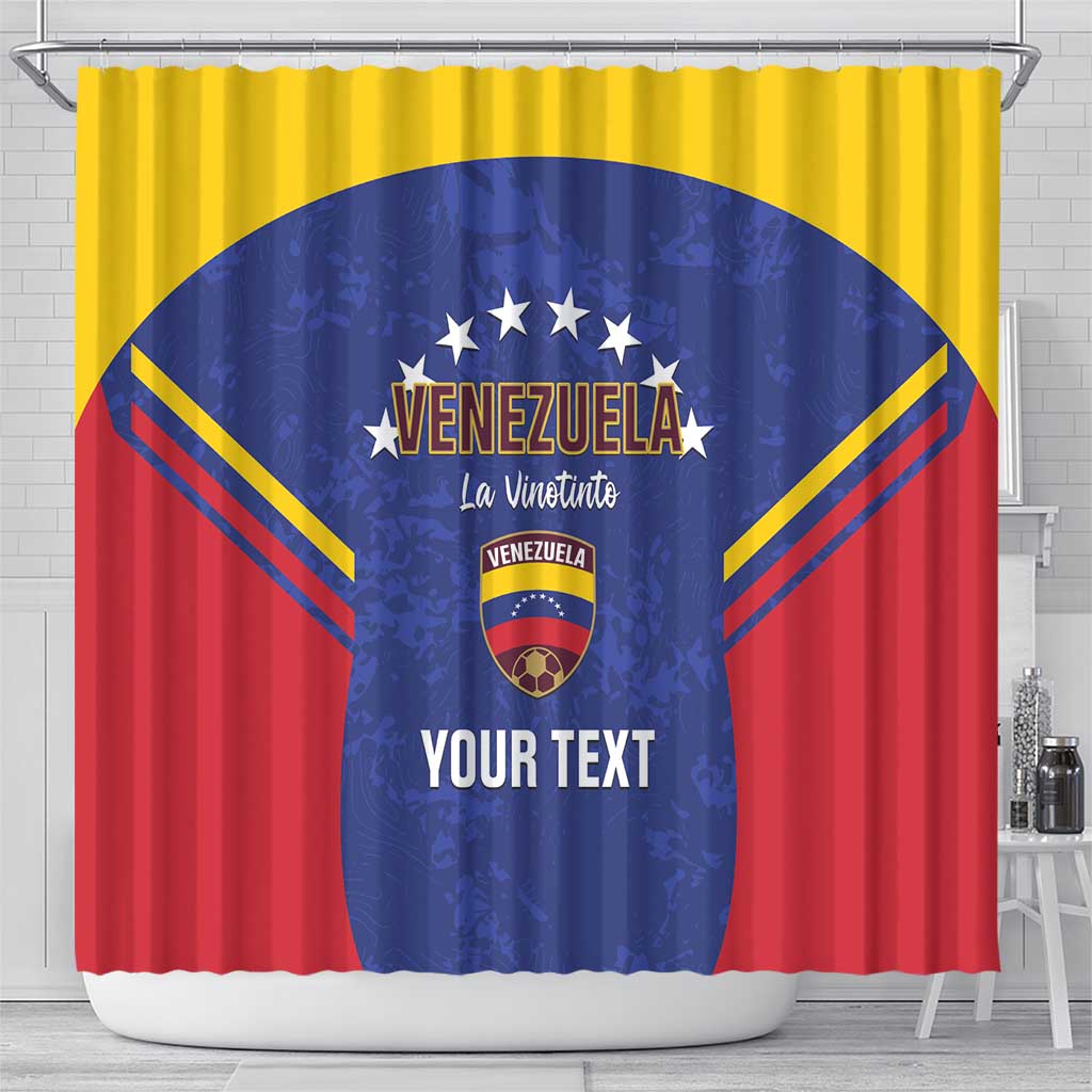 Custom Venezuela Football Shower Curtain Come On La Vinotinto Flag Color