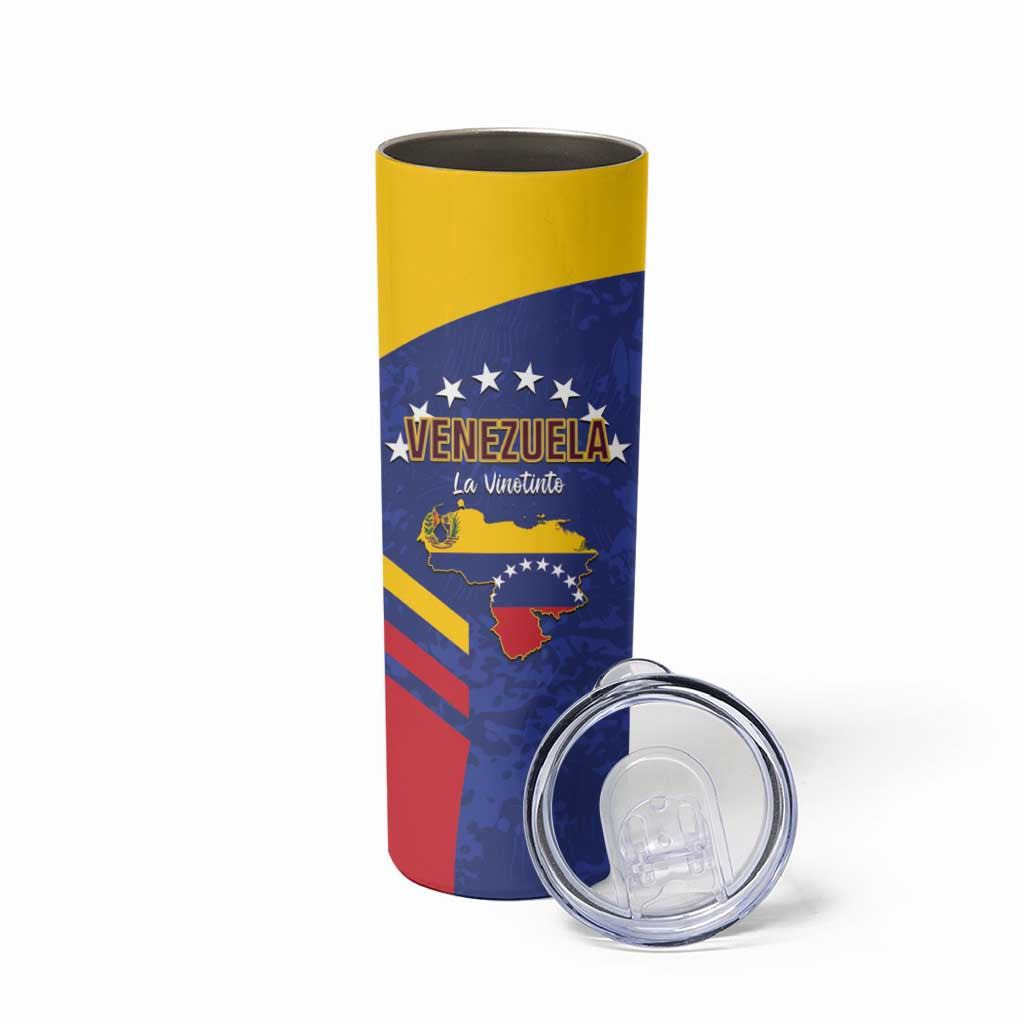 Custom Venezuela Football Skinny Tumbler Come On La Vinotinto Flag Color