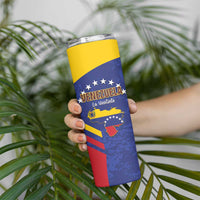 Custom Venezuela Football Skinny Tumbler Come On La Vinotinto Flag Color