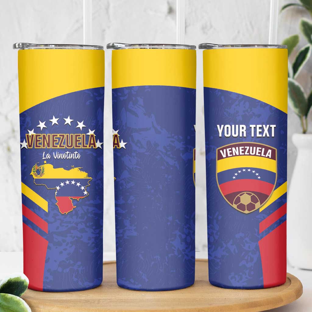 Custom Venezuela Football Skinny Tumbler Come On La Vinotinto Flag Color