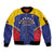 Custom Venezuela Football Sleeve Zip Bomber Jacket Come On La Vinotinto Flag Color