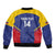 Custom Venezuela Football Sleeve Zip Bomber Jacket Come On La Vinotinto Flag Color