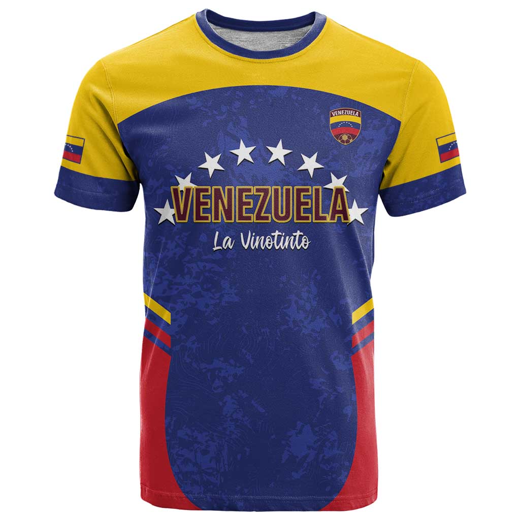 Custom Venezuela Football T Shirt Come On La Vinotinto Flag Color