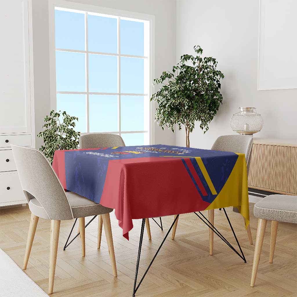 Custom Venezuela Football Tablecloth Come On La Vinotinto Flag Color