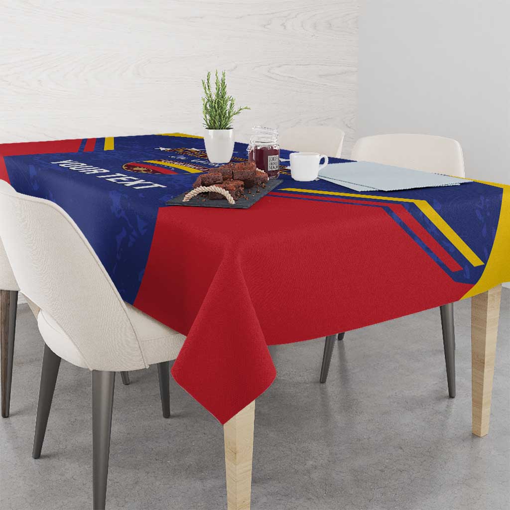Custom Venezuela Football Tablecloth Come On La Vinotinto Flag Color