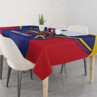 Custom Venezuela Football Tablecloth Come On La Vinotinto Flag Color