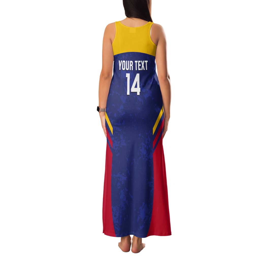 Custom Venezuela Football Tank Maxi Dress Come On La Vinotinto Flag Color