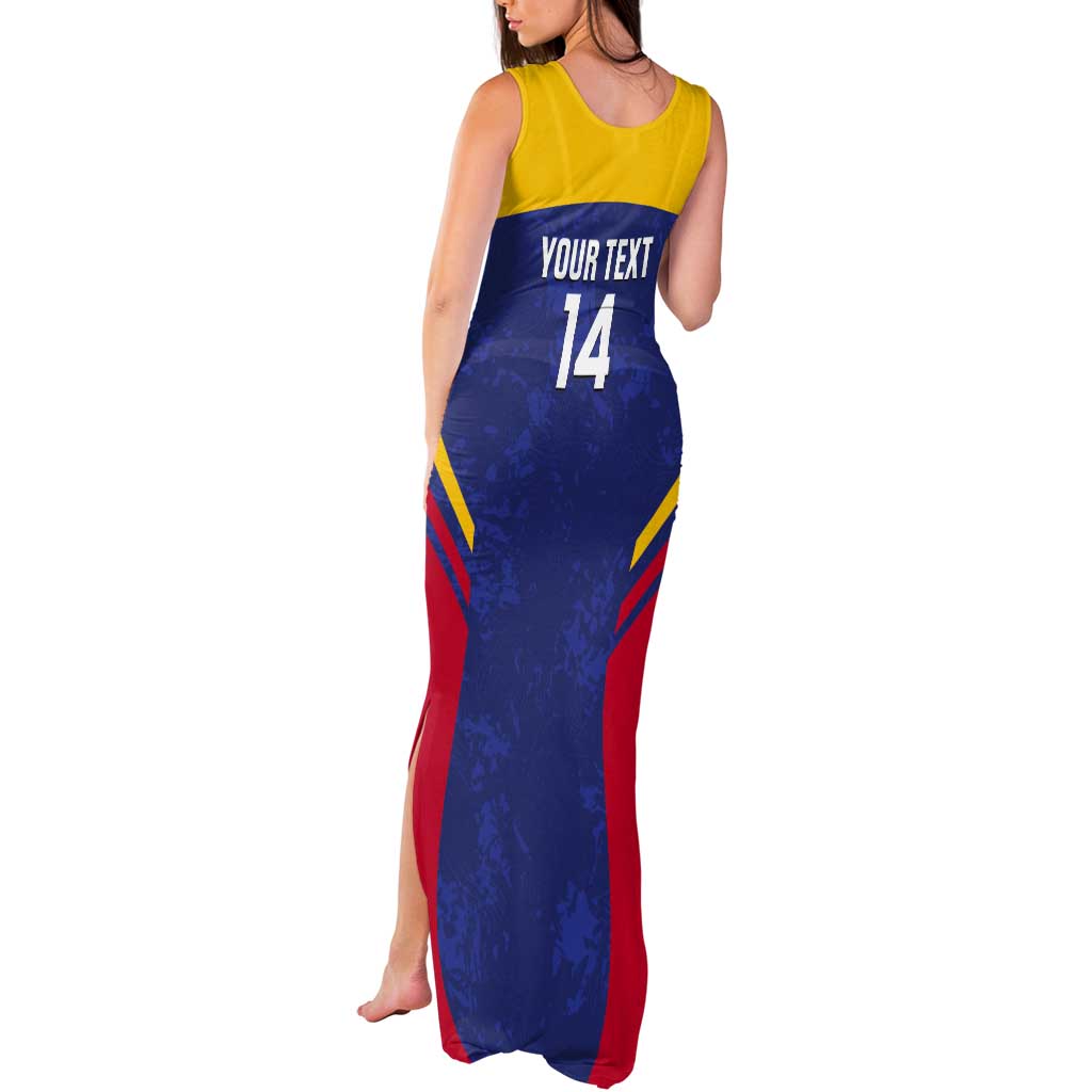 Custom Venezuela Football Tank Maxi Dress Come On La Vinotinto Flag Color