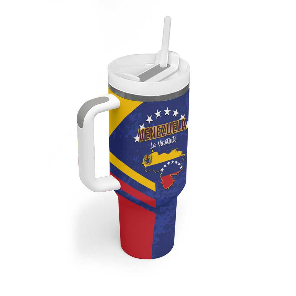 Custom Venezuela Football Tumbler With Handle Come On La Vinotinto Flag Color