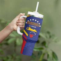 Custom Venezuela Football Tumbler With Handle Come On La Vinotinto Flag Color