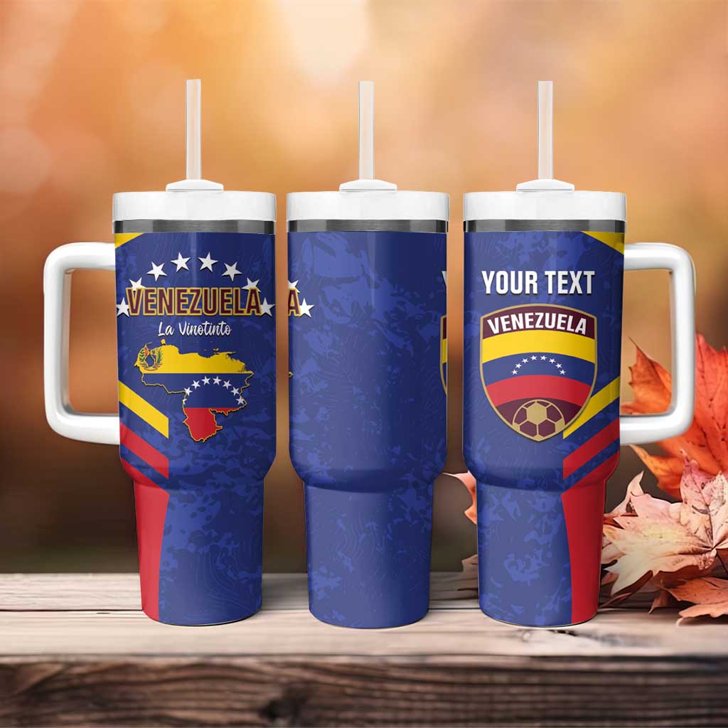 Custom Venezuela Football Tumbler With Handle Come On La Vinotinto Flag Color