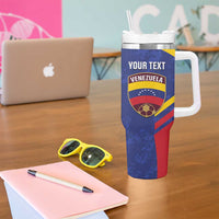 Custom Venezuela Football Tumbler With Handle Come On La Vinotinto Flag Color